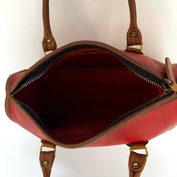 Coach Vintage Madison Satchel Handbag Doctor's Bag Red/Brown USA Made - Picture 7 of 13